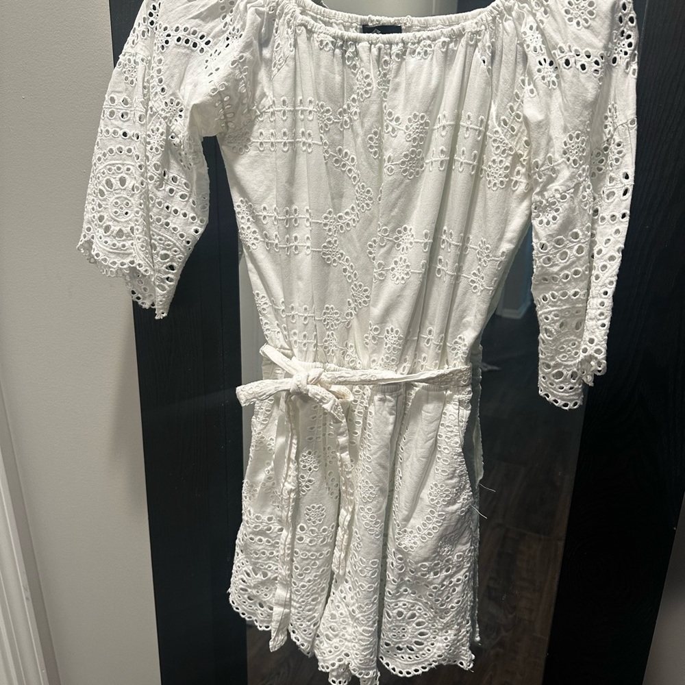 Sperry White Eyelet Long Sleeve Dress